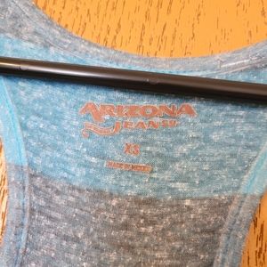 Blue into purple ombre striped tank top. Size XS. Arizona Jean Company